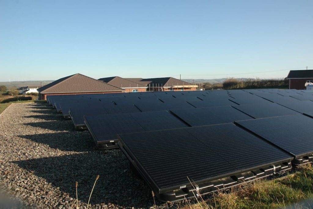 Large solar panel installation